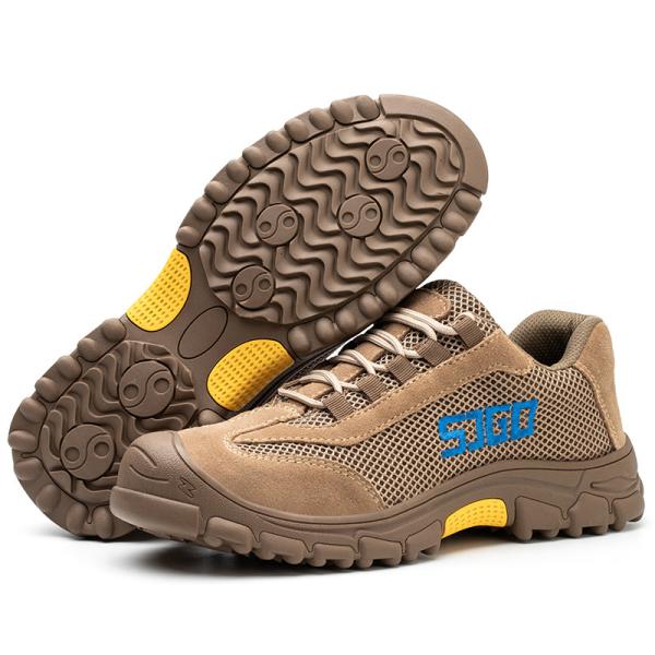 Stylish Safety Shoes With Steel Toe Cushioned Insole For Warehouse Factory Work