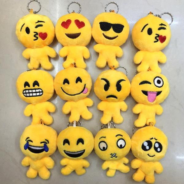 Cute Lovely Emoji Plush Toy Keychain with Hook For Promotion Gifts