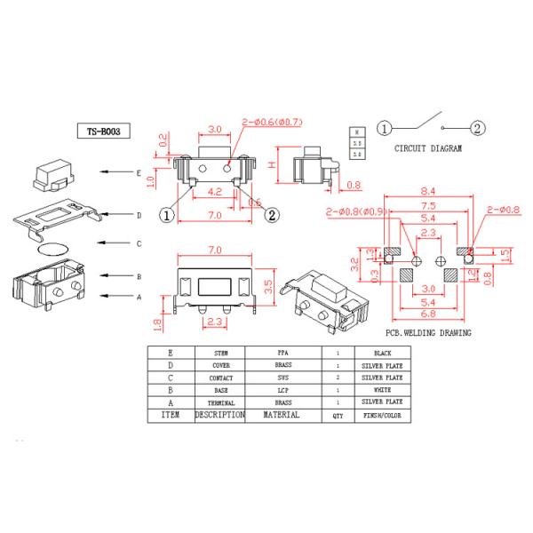 Fix Point White Right Angle Switch , Right Angle Push Button Switch 12v Voltage