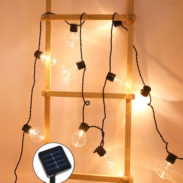 Outdoor Patio String Solar Backyard Lights with Edison Clear Bulbs Waterproof Hanging Lights for Balcony Porch Bistro Party