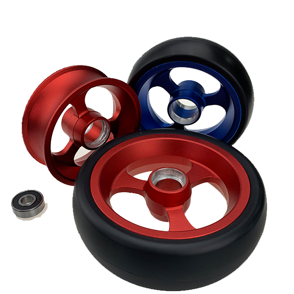 Sport Wheelchairs Front Wheel 100mm 125MM PU On Aluminum Casting Core