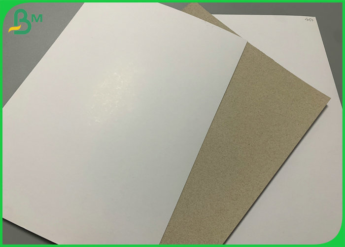 Smooth And Glossy White 400g Coated Grey Back Board For Makeup Box Stiffness  Лоснистая покрытая доска белого дуплекса верхней части 400g серая задняя для упаковки футболки