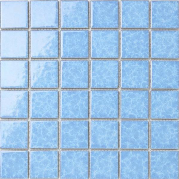 Anti Slip Glossy Cobalto Ceramic Pool Mosaics 300 X 300mm
