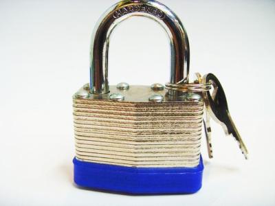 Steel laminated padlock brass cylinder