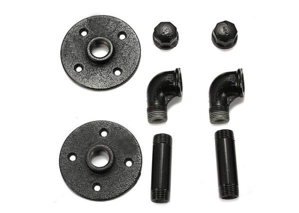 Black Malleable Iron Threaded Flanges For Custom Floating Shelves , Steel Pipe Flange