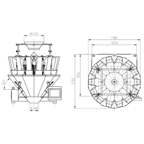 Считать машину упаковки 220V Weigher Multihead пакетика чая