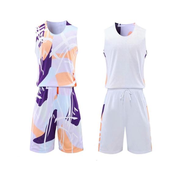 Reversible Basketball Jersey With Athletic Shorts , Practice Sports Training Uniforms For Men
