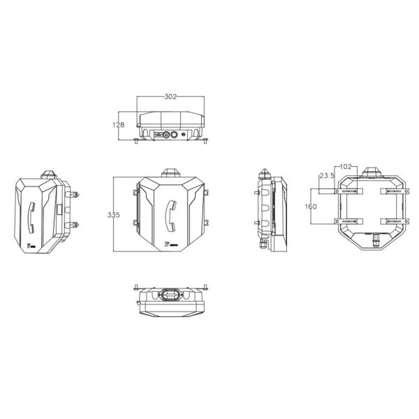 Аналоговый телефон для тяжелых условий эксплуатации IP68 Пыленепроницаемые телефоны с защитой от атмосферных воздействий