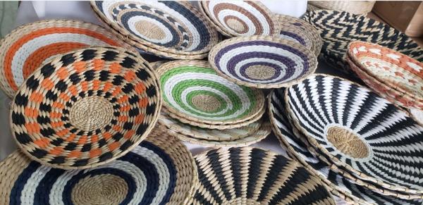 2021 new design High quality Wholesale seagrass wicker wall baskets wall plates hanging decor items