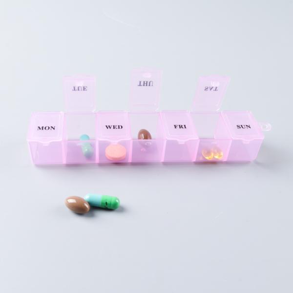 pill box Красочная коробка организатора таблетки ПП еженедельная с ясной фармацией коробки таблетки крышки