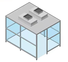 PVC Strips Curtain Wall Clean Room Booth 2540*2490*2720mm Design 40W LED