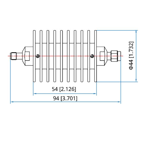 25W круглый черный SMA RF Attenuator IP65 защита мужчина женщина