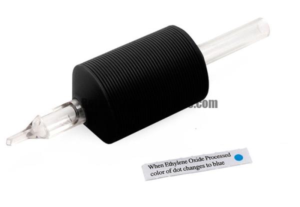 Clear Disposable Tattoo Tubes Diameter 30mm Black Ringed Ribbed Tattoo Grip
