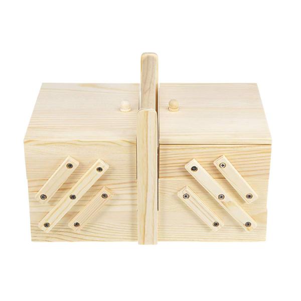 Custom Sewing Kit Set with Wooden Sewing Box Pine Wood Color Room Space Selection