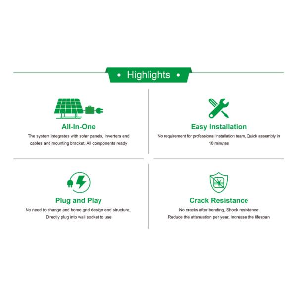 Солнечной системы балкона игры штепсельной вилки тип кремния портативной Monocrystalline