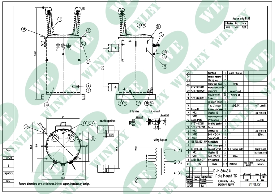 40MVA Utility Substation Conservator Transformer 44kV to 34.5kV Oil Immersed ONAN CSA Standards