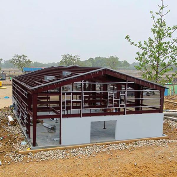 Modern Design Style Prefabricated Structure Warehouse With Roof Cladding Of EPS/Rockwool/Fiberglass Wool/PU Sandwich Panel