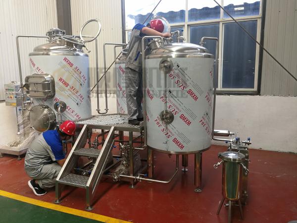 Microbrewery 500l Beer Brewing Equipment Plc Control With 2 Vessels Brewhouse