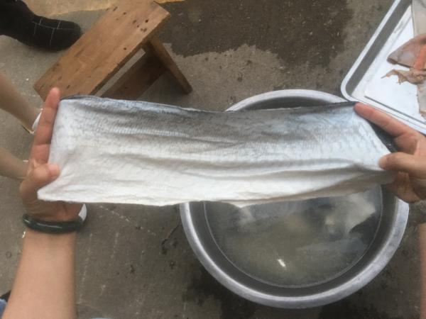 Os peixes industriais descascam a máquina de casca/peixes do SUS 304 que processa Equiment