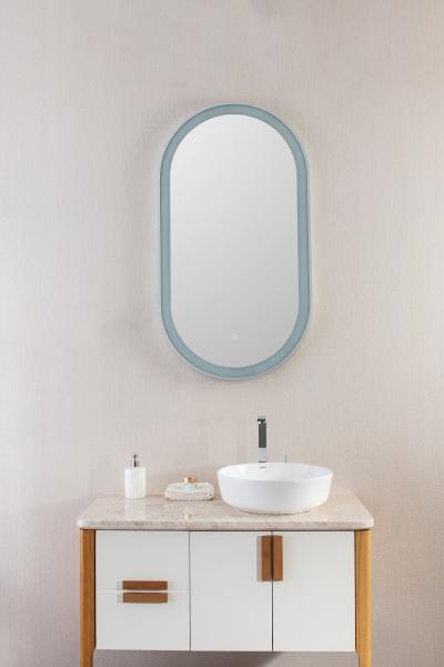 HD Silver Mirror LED Bathroom Mirror Intelligent Waterproof Time Temperature Display (Display de tempo e temperatura à prova de água)