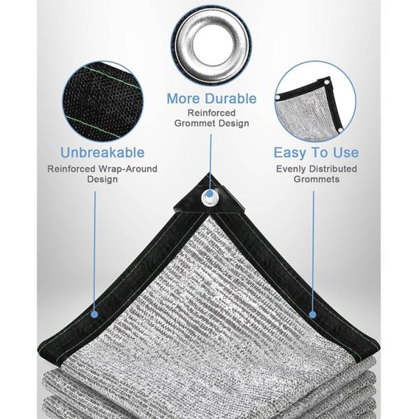 Agricultural Uv Shade Netting HDPE Aluminum Foil Net Factory Customized Gromment Silver Eyelet Black Buckle Nursery