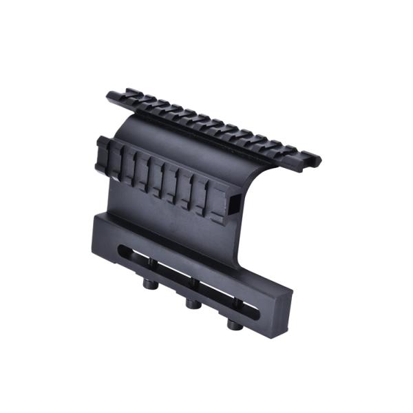 Side Mount Sight Scope Mount System with 127mm Bottom Length and Matte Black Finish