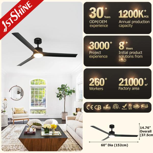 fã de teto plástico de 220V 240V 50HZ com velocidade do motor 5 da C.C. das luzes 37.6W