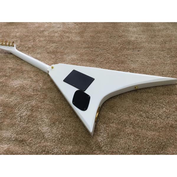 jackson custom guitar White color Golden hardwares Blocks inlay on rosewood fingerboard flying v electric guitar 6 strin