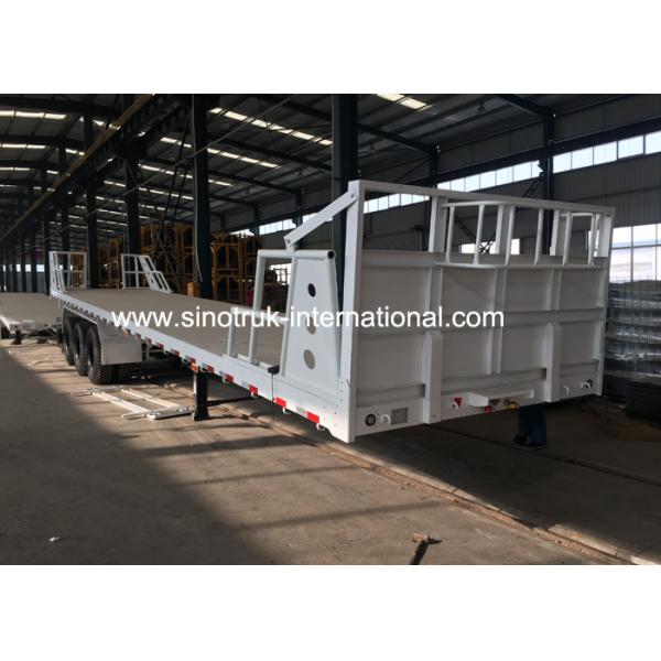 Mn Steel 3 Axles Container Semi Truck Flatbed Trailer Carrying Heavy Goods