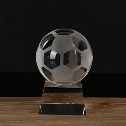 Honneur du trophée de football en cristal de cristal en forme de gla...