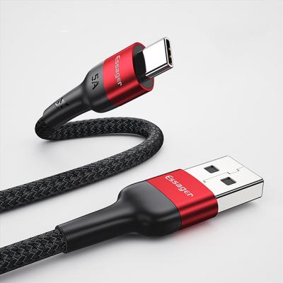 Essager 5A type C câble rapide 1M 2M charge rapide USB 2.0 câble de transfert de données type C