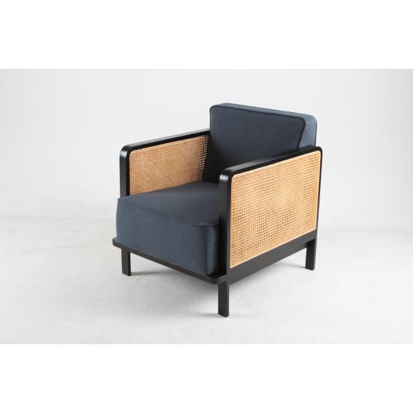 Linen Fabric Caned Back lounge Chairs Luxury Star Hotel Furniture