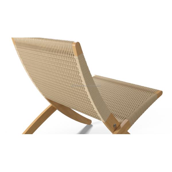 Dining Chair Nordic Lounge Solid Wood Chair Design Classical Woven Rope Non-Foldable