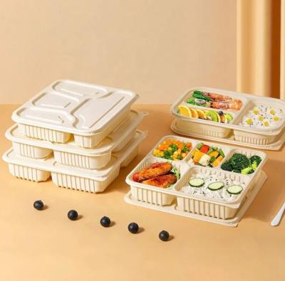 Disposable biodegradable customized takeaway food container packaging corn starch lunch box