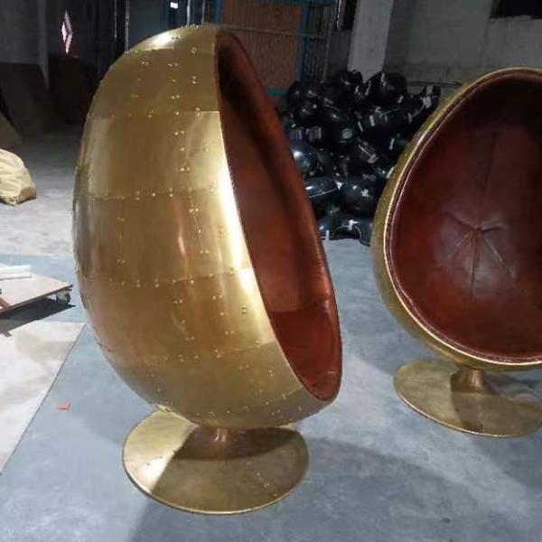 Nordic mid century leather living room furniture lounge sofa ball chair Aviator Aluminium Pod Chair
