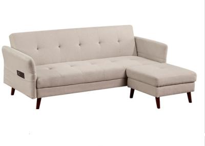 Functional Living Room Furniture Sofa Bed Pure Foam Linen Solid Legs / Wood Frame