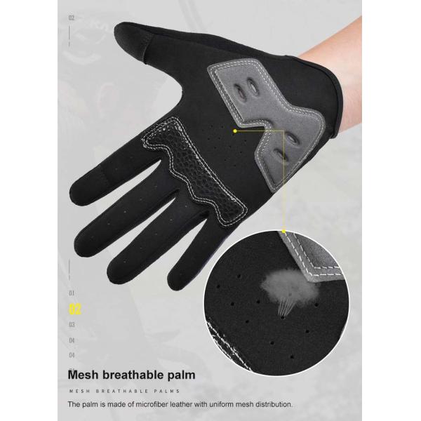 Customized Logo Full Finger Microfiber Touch Screen Sports Cycling Gloves for Biking