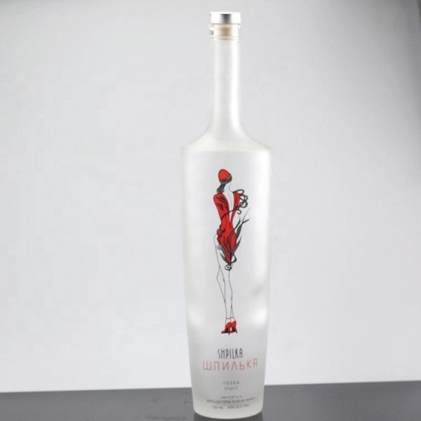 Garrafa de vodka de vidro industrial congelado de 750 ml para fabricação e comercialização