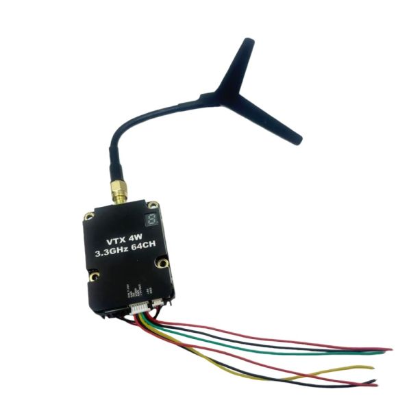 High-efficiency 64CH FPV VTX (Pit/2W/4W) with IRC, 7-26V Input & SMA Connector for Racing Drones