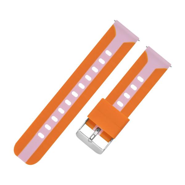 A cor dobro personaliza a correia de relógio da borracha de silicone une a forma de 20mm
