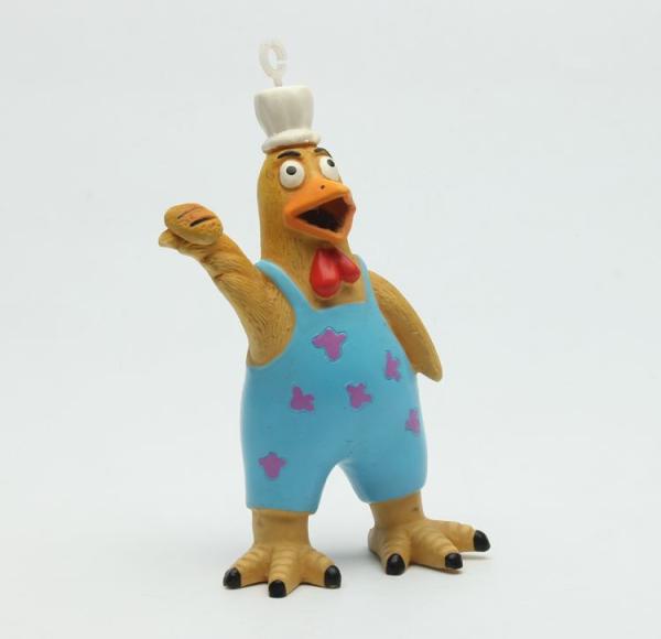 Colorful Rooster  Latex Pet Toys / Adorable Squeaky Rubber Chicken Dog Toy