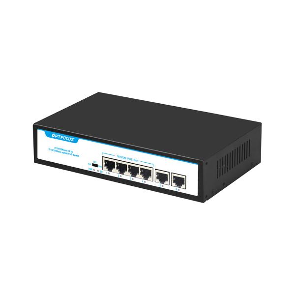 DIN Rail 1.2Gbps FTTX 100M PSE DC52V 4 Port POE Switch