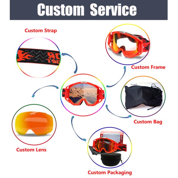 TPU Frame PC Lens Custom MX Goggles Motocross Tear Off Anti Fog UV400 Sample