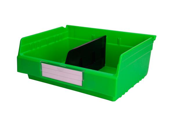 Plastic Bin Storage Semi-Open Shelf Design for Space-Saving Warehouse Organization