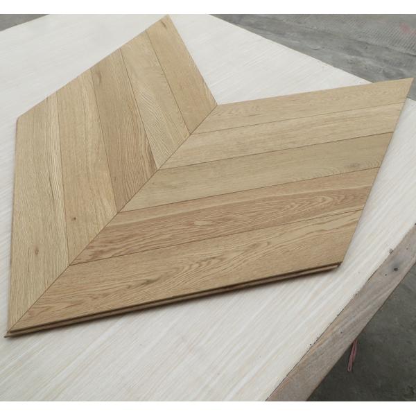 Invisible Lacquered Super Matt Oak Chevron Parquet Flooring In 510x90MM Size