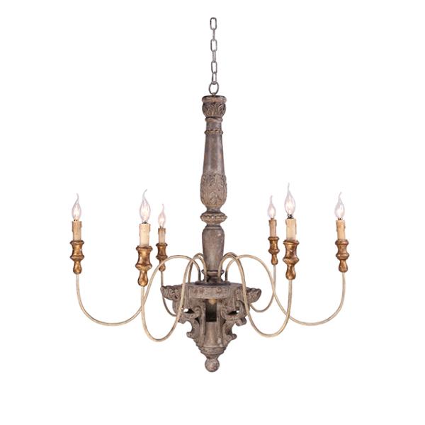 Rustic Neutral wood chandelier for Home Hotel (WH-CI-35)