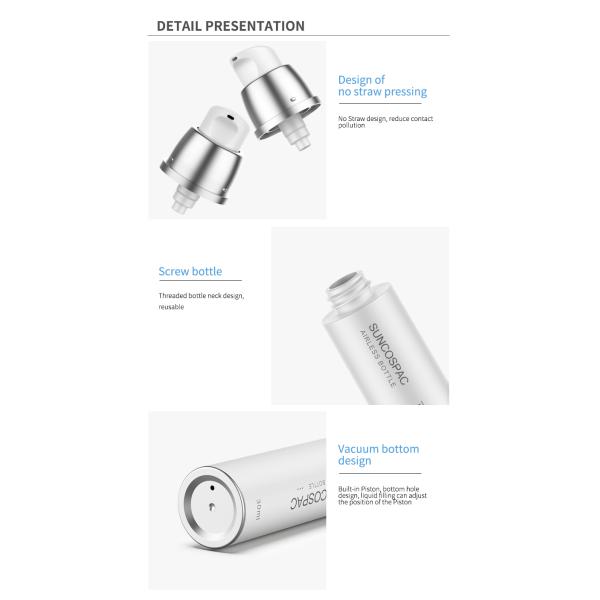 SR2107A Botão de bomba sem ar em 15 ml, 30 ml, 50 ml Capacidade