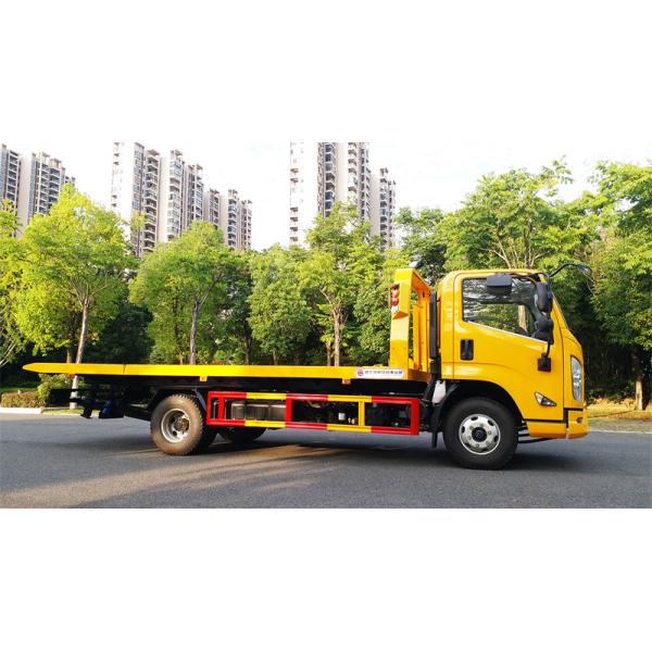 Flat Cargo Platform Wrecker Towing Truck 4*2 With Crawling Ladder