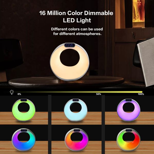 3 In 1 Multiple Wireless Chargers Home Lamp Speaker Bedside Night Light Digital RGB Alarm Clock Smart Mobile Phone Lamp