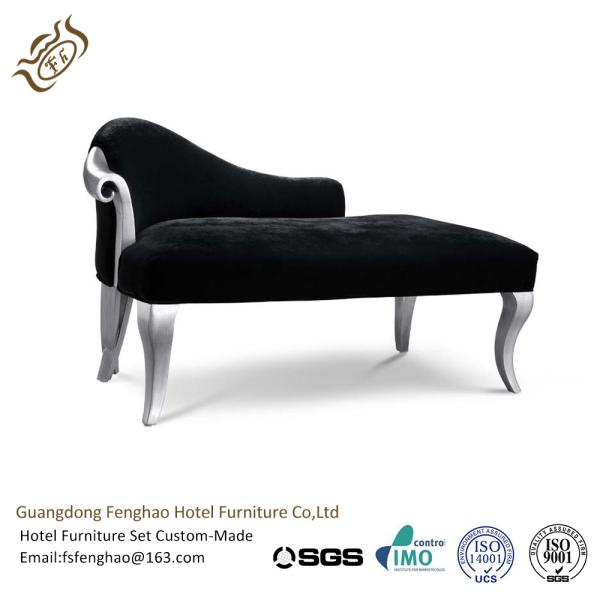 Luxury Gilding Upholstered Indoor Chaise Lounge Chair For KTV / Hotel Lobby